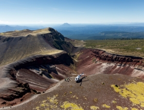 Aerial of Mt Tarawera Heli
